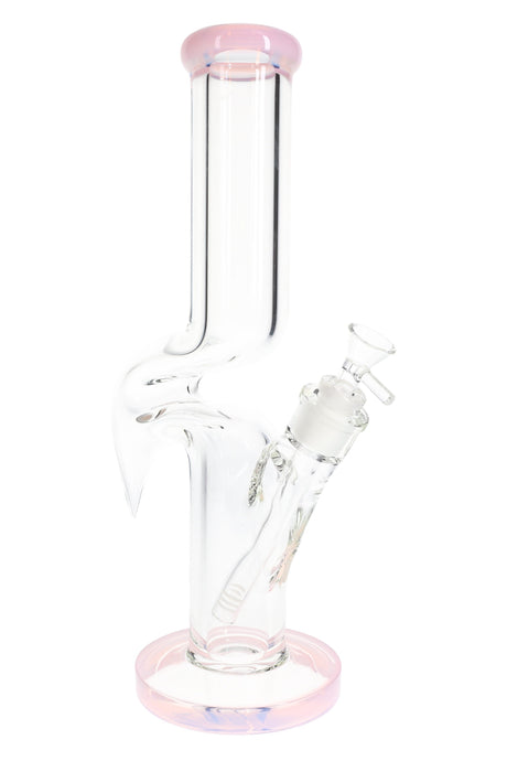 13" Zig Zag 9mm Thick Glass on Glass Straight Shooter Water Pipe - WP3209