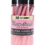 Clear jar of 50 Blazy Susan 1¼-inch pink pre-rolled cones with black screw-top lid and branded label, studio front view showcasing contents.