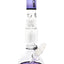 Purple/black-accent ROOR Tech 14-inch bubble base bong with tree perc, glass-on-glass downstem and bowl.