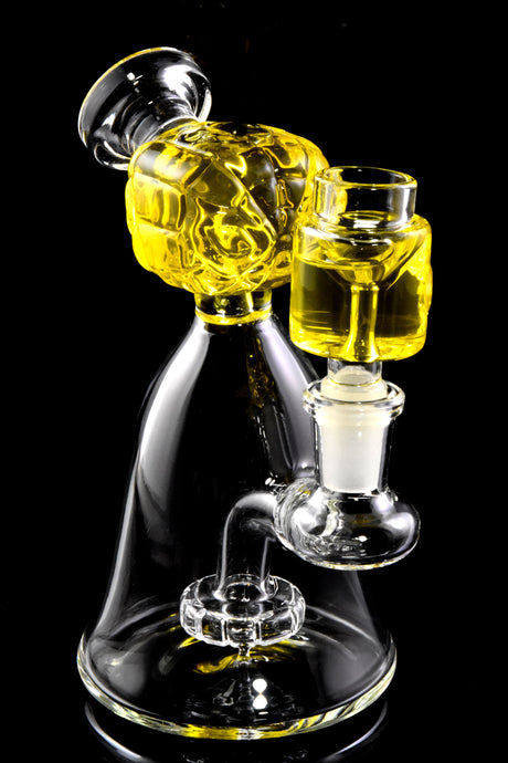 6" Small Stemless GoG Fluid Filled Spider Hero Beaker Water Pipe with Showerhead Perc - WP2748