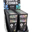 Alternate angle of black-paper GRAV quartz tip cones 16-count display with iridescent branding.