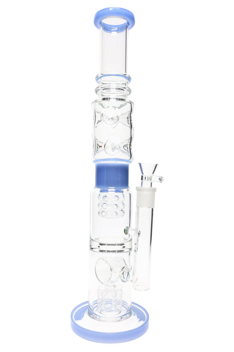 17" Thick Straight Shooter Glass on Glass Water Pipe with Donut Showerhead Perc - WP2803