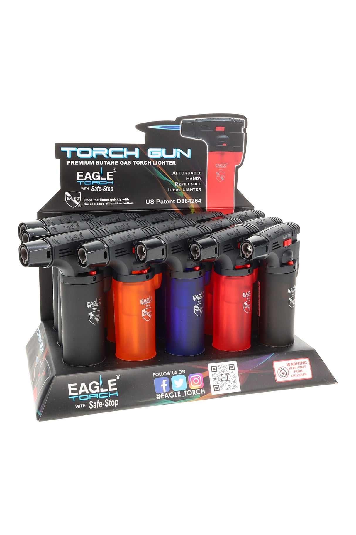 15 Pc Eagle Torch Gun Lighter Display - L0133