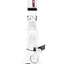 Clear ROOR Tech 14-inch beaker bong with white mouthpiece and black base accents, tree perc, ice pinch, glass-on-glass downstem and bowl.