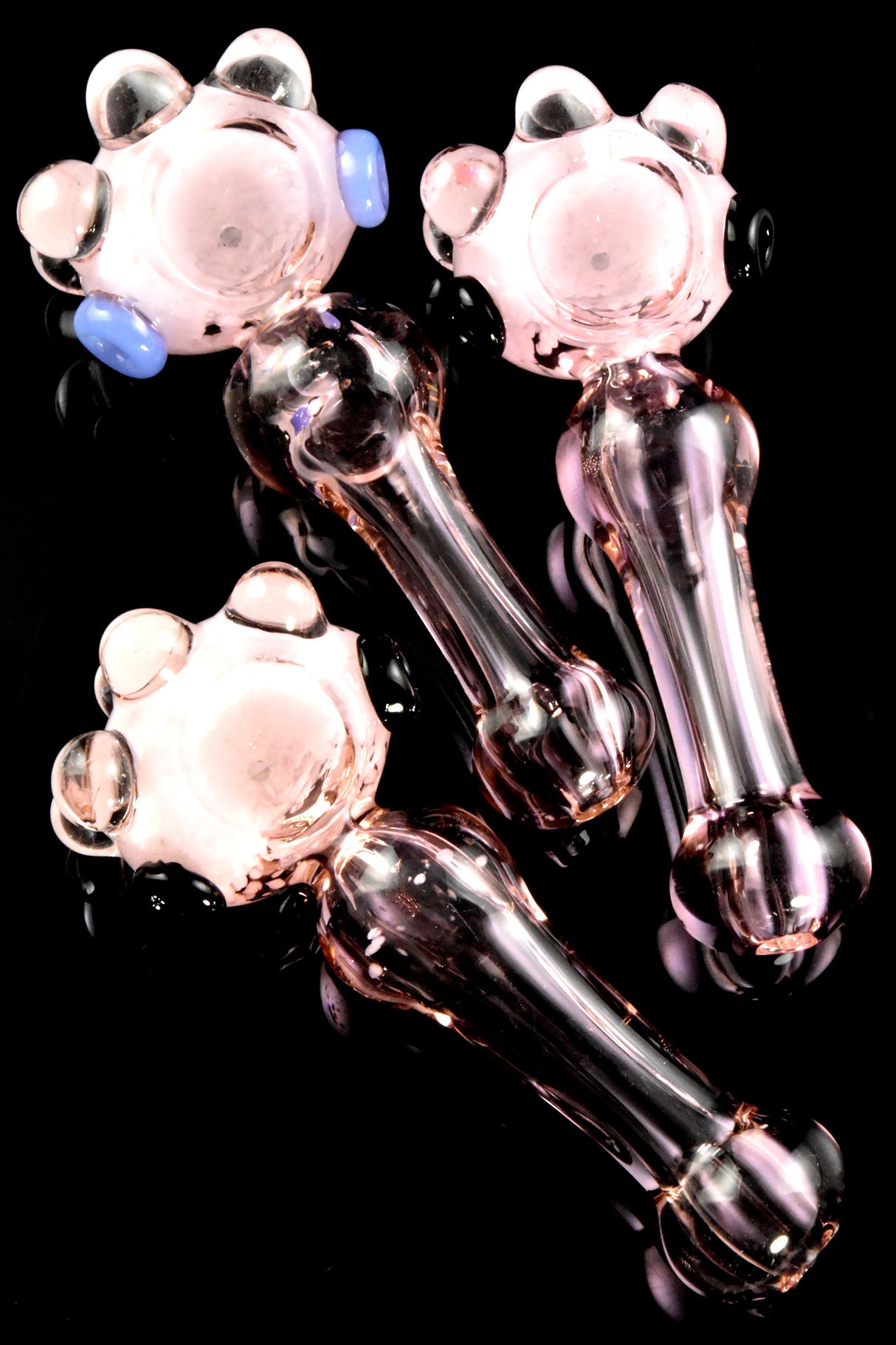 5" Pink Colored Frit Marble Glass Pipe - P2716