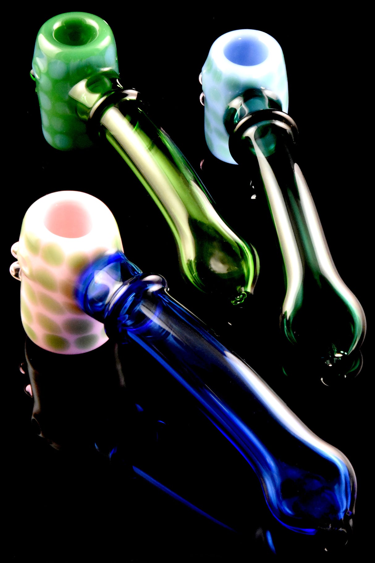 6.5" Neon Multicolor Glass Sherlock Pipe - P3016