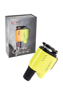 Neon green Lookah Q7 Mini e-nail with silicone joint sleeve installed and quartz tip visible, portable 950 mAh unit.