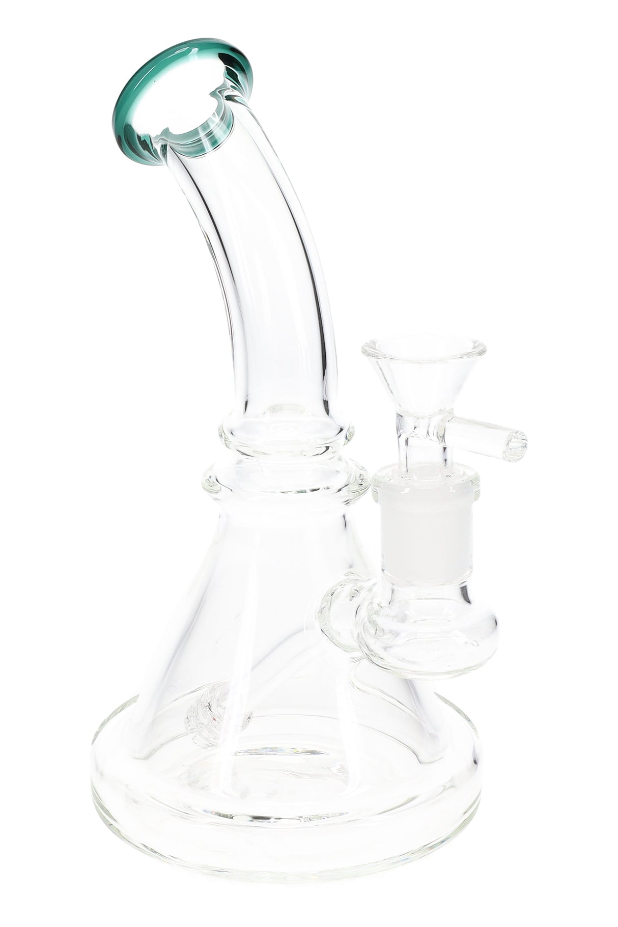 7" Clear Glass on Glass Stemless Beaker Water Pipe with Matrix Stem - WP3159