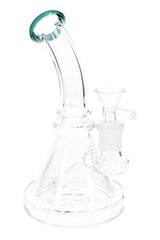 7" Clear Glass on Glass Stemless Beaker Water Pipe with Matrix Stem - WP3159