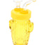Perspective shot of bright yellow cactus glass water pipe, 3.5-inch novelty bong posed against neutral background.