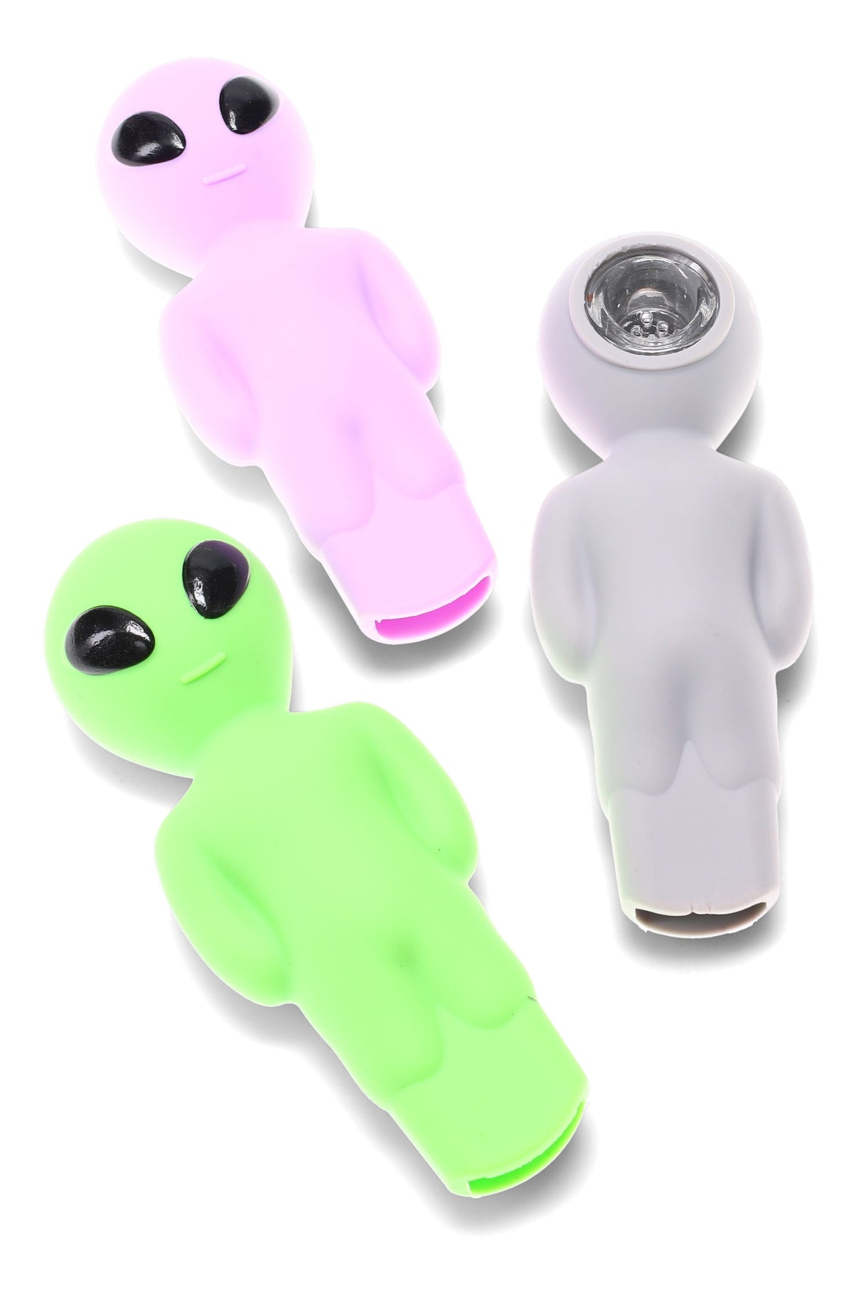 4.5" Silicone Alien Pipe with Glass Bowl - P3046