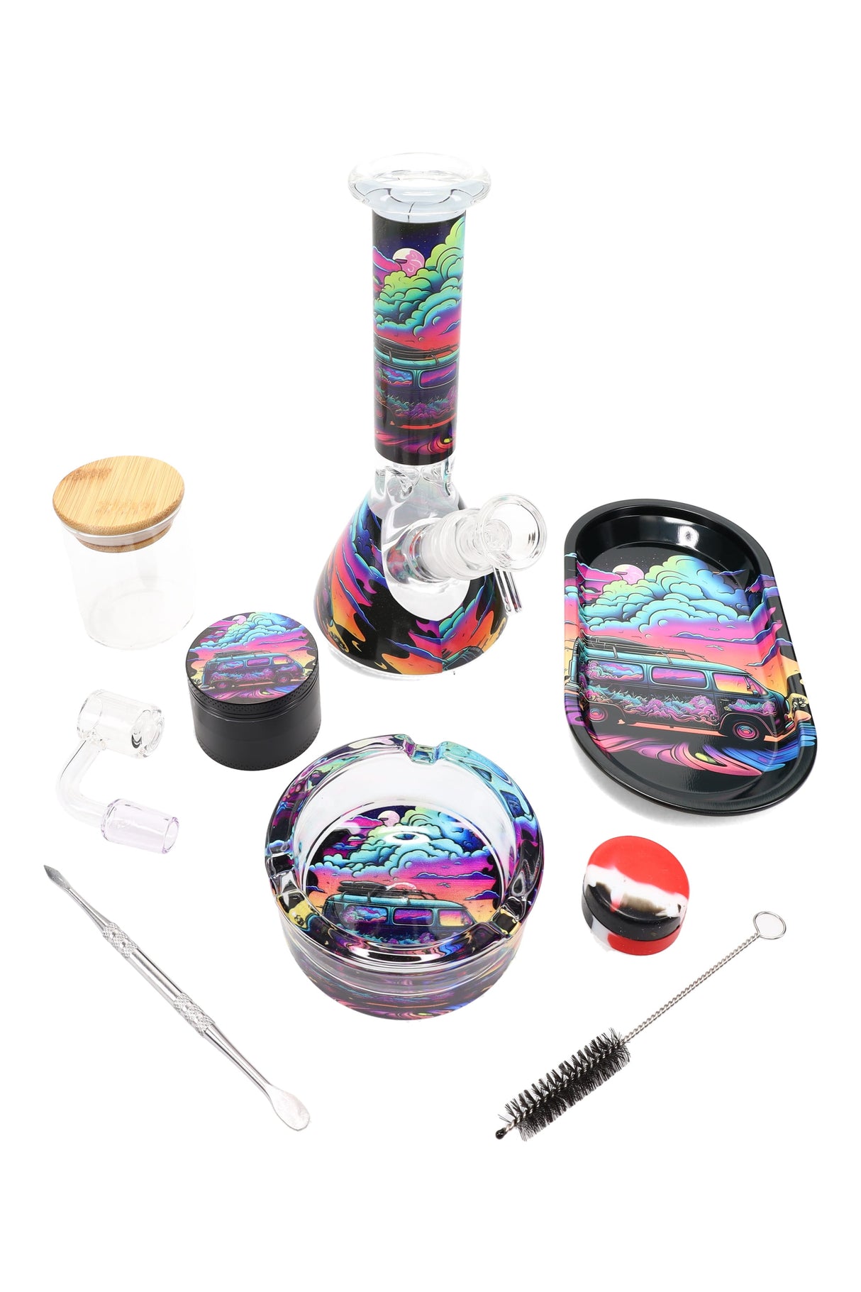 8" Decal Beaker Water Pipe Starter Kit - WP3108