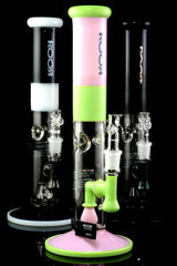 RooR Tech 14" 5mm Thick Colored Glass on Glass Straight Shooter with Showerhead Perc - WP2498