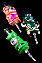 10" Colorful Monster Dab Straw with Tree Perc - B1337