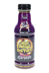 High Voltage Detox drink 16 oz bottle, Açaí Grape flavor; purple label with “Works Fast” claim and twist cap.