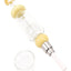 Yellow-accent matrix perc dab straw kit with ceramic tip and glass dish; 8½-inch portable design.