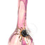 Pink and white marbled 6″ ceramic beaker bong with gold accents and compact beaker base for stability.