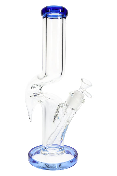 13" Zig Zag 9mm Thick Glass on Glass Straight Shooter Water Pipe - WP3209