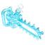 Light-blue chainsaw water pipe with clear bowl and spiked bar detail, integrated handle for easy grip, around 11″ length.