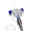Blue-accent glass clock dab straw kit with screw-on metal tip and separate quartz dish; portable 8-inch design.