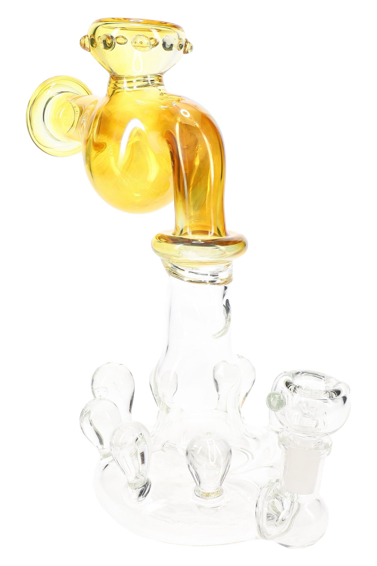 8.5" Unique Fumed Glass Spigot Water Pipe - WP3192