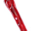 Cherry red 4-inch ceramic chunky bat one-hitter with silver swirl lines and rounded tip, high-gloss glaze.