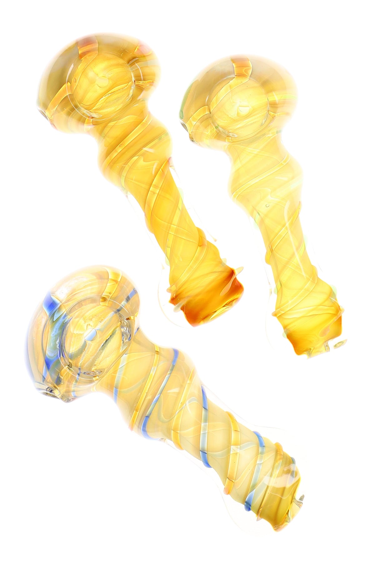 3.5" Swirl Striped Fumed Glass Pipe - P3075