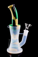 Camo color silicone water pipe, 8½″ small 2-part design with honeycomb-to-dome percs for cooler filtration and compact home or travel sessions.