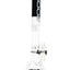 ROOR Tech 18-inch multicolor beaker bong with showerhead perc and glass bowl, thick 5 mm glass, black–white colorway.