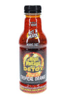 High Voltage Detox drink 16 oz bottle, Tropical Orange flavor, labeled “Not a Mask” and “Works Fast” dietary supplement.