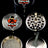 Ninja Glass logo black metal 4-part herb grinder with mesh screen and pollen catcher, opened on a black backdrop.