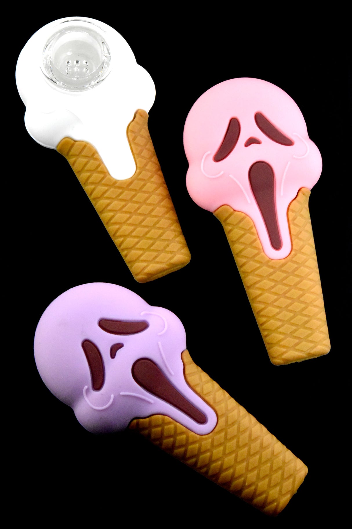 4" Spooky Ice Cream Silicone Pipe - P2961