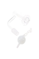 Overhead look at terp slurper banger set with ball and chain; 14.5 mm male connection; use only with exact matching female joint size.