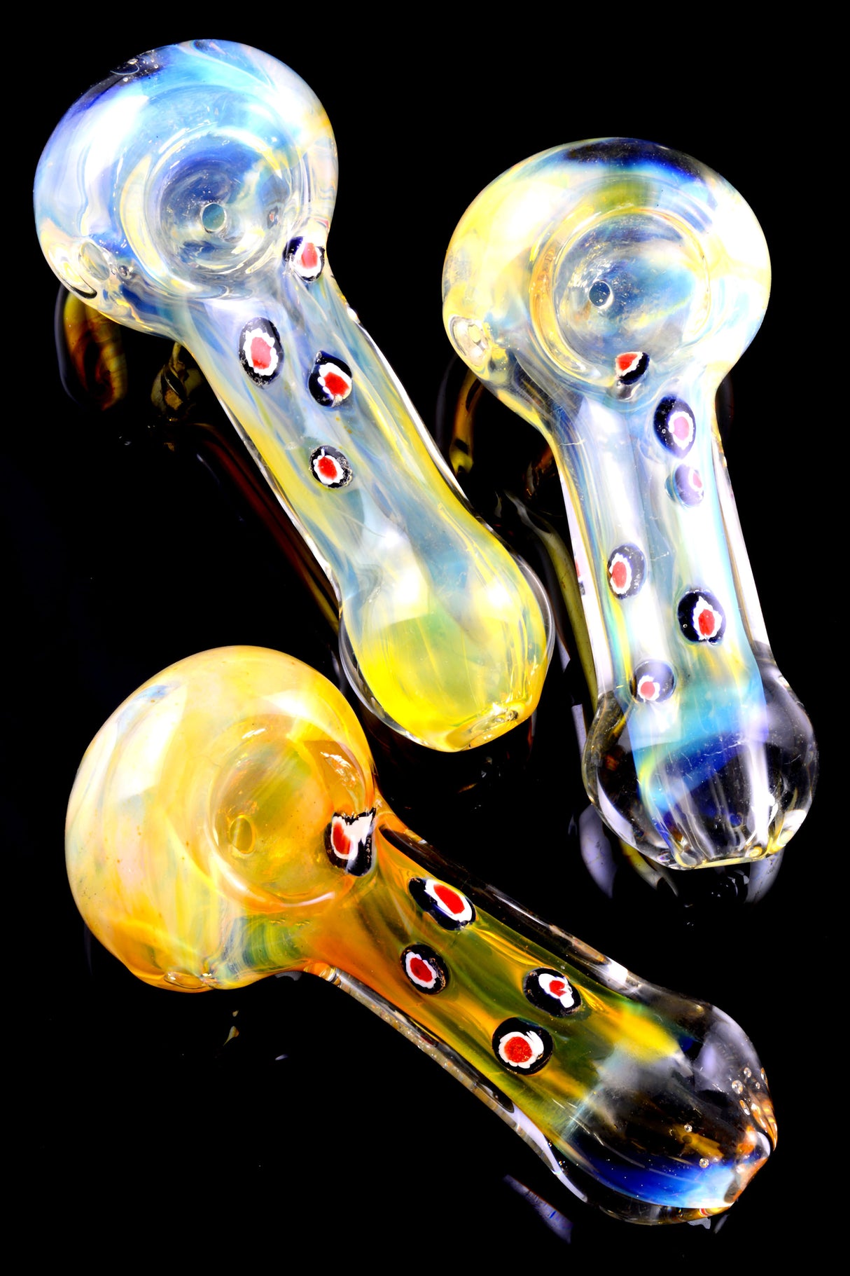 4.5" Fumed Color Changing Dot Glass Pipe - P2557