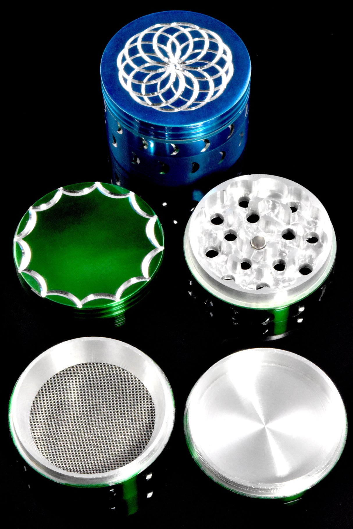 Colorful Diamond Cut 4 Part Aluminum Grinder - G0419