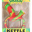 Rasta color Ooze Kettle silicone glass water pipe boxed, includes removable glass cup and downstem, 6″ height.