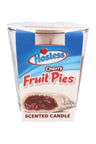 Hostess Cherry Fruit Pies scented candle, red wax 3-oz tumbler, label showing flaky pie and cherry filling photo