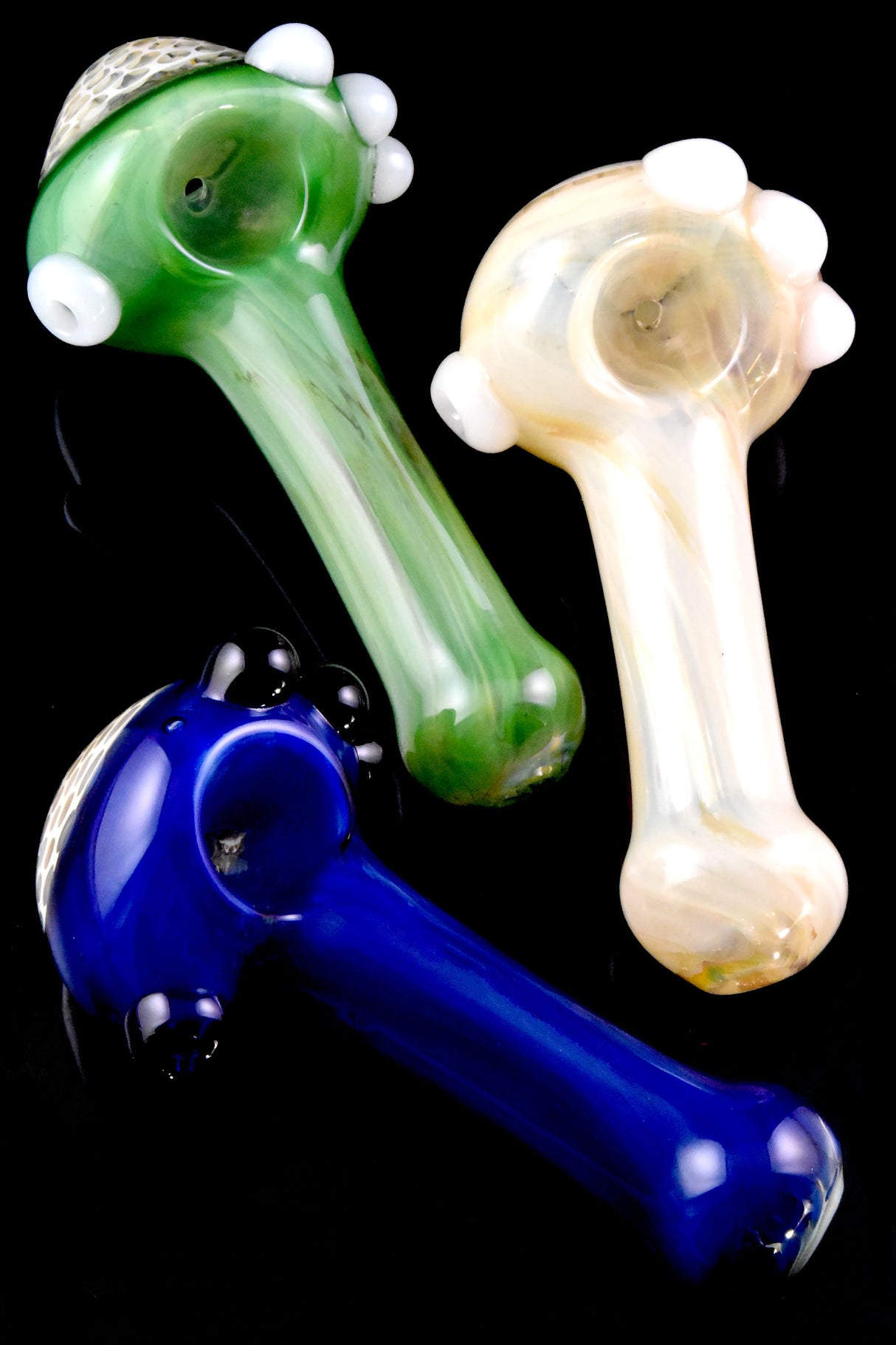 5" Silver Fumed Honeycomb Bowl Glass Pipe - P3036