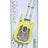 Yellow Lookah Guitar 510 battery packaged, bright guitar-shaped body with clear window and 510 threading at top.