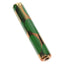 Deep green ceramic one-hitter bat with shiny glaze and gold accent near the rim, slim 3-inch chillum.