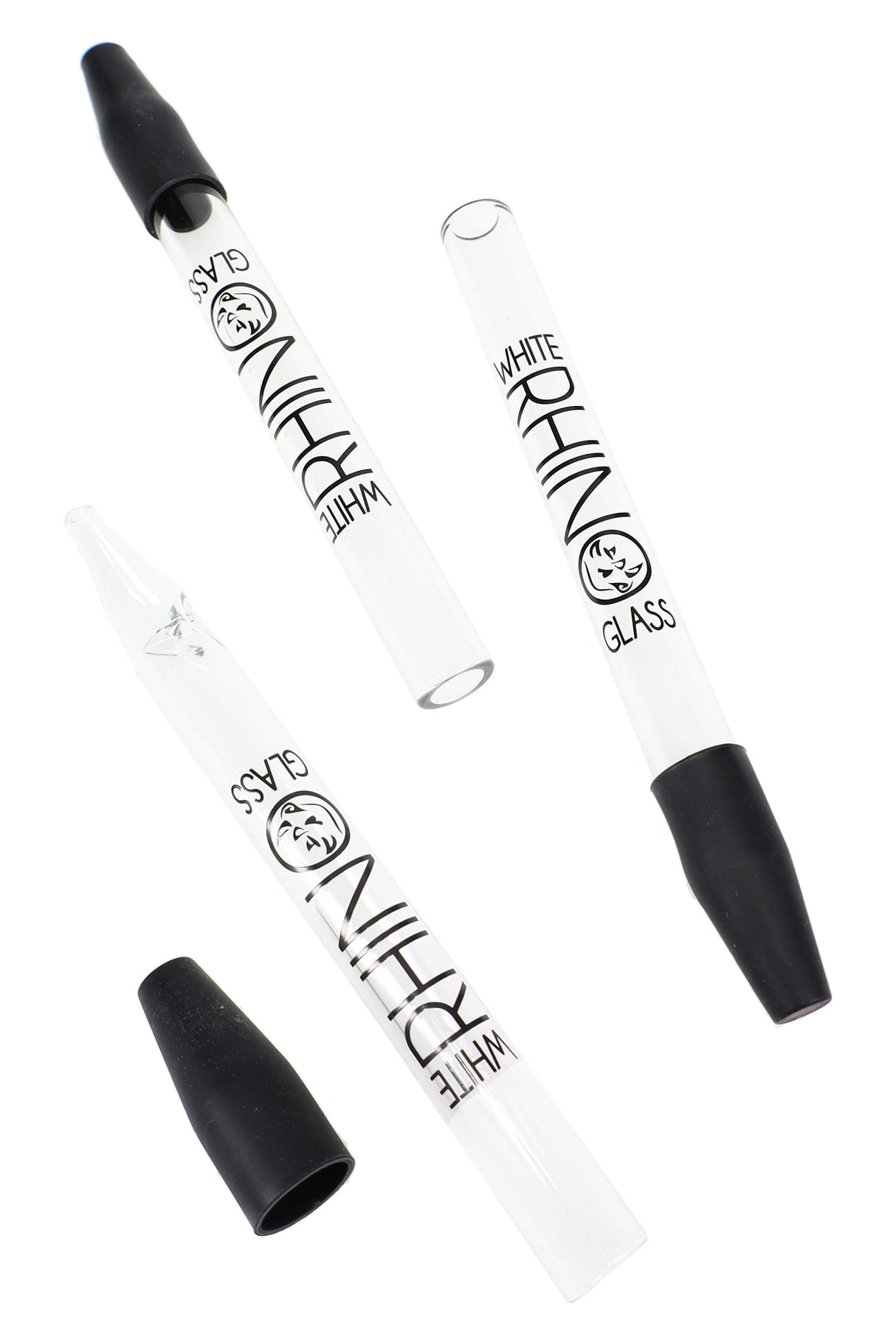 White Rhino 5" Pyrex Glass Dab Straw – Silicone Cap – P3210