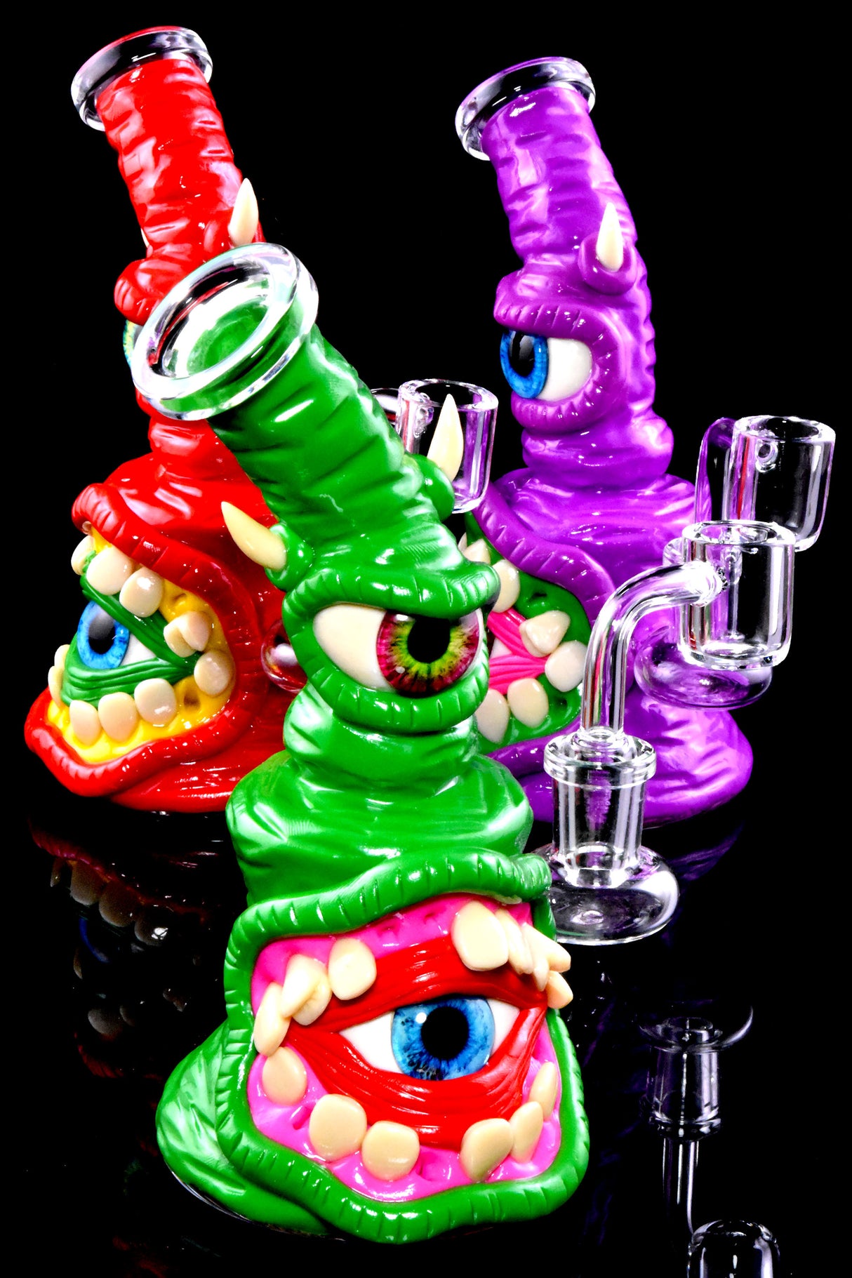6.5" Small GoG Colorful Cyclops Resin Monster Dab Rig with Showerhead Perc - WP3051