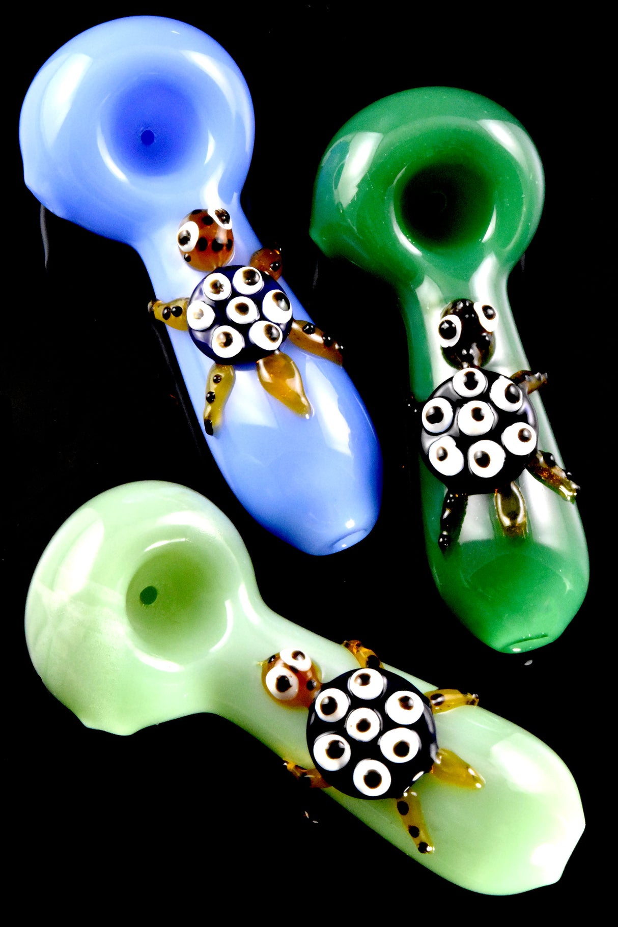 4.5" Turtle Colored Glass Pipe - P3019