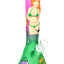 Green and pink frosted 10″ beaker bong with bikini-lady decal, stable beaker base, and flared mouthpiece.