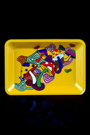 Small Art Metal Rolling Tray – 7″ × 5″ – Select Design