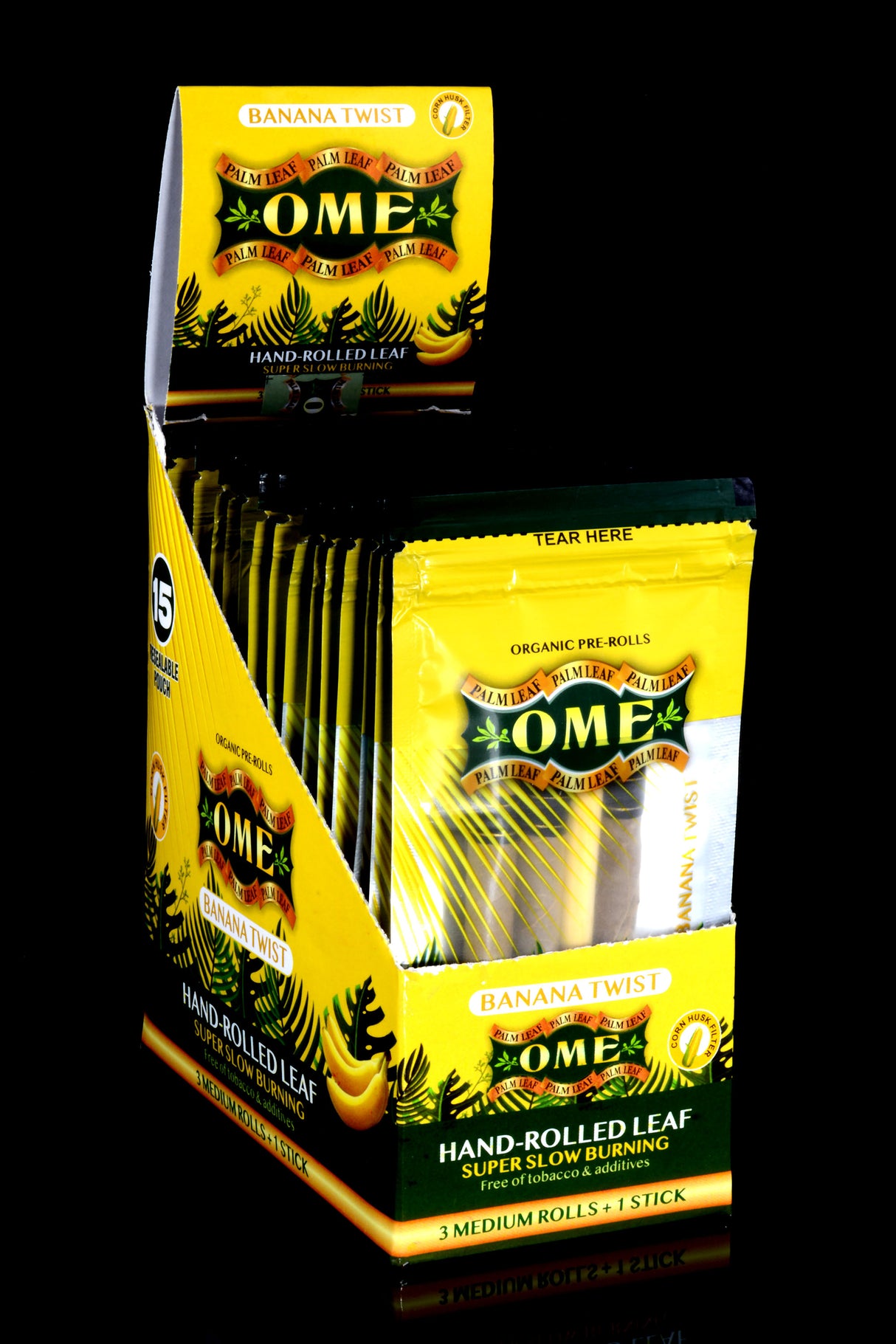 15ct Ome Organic Palm Leaf Pre-Rolls Display - RP312