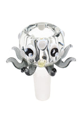 14.5mm Male Clear Glass on Glass Octopus Bowl - BS899