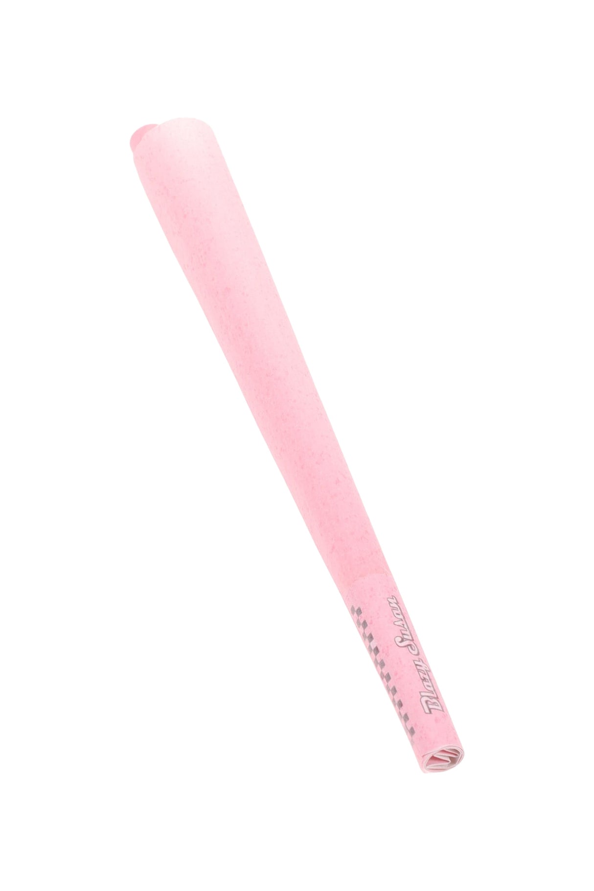 Single Blazy Susan king size pink cone with built-in paper tip angled on white background, showcasing ultra-thin vegan paper texture.