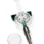 Teal-accent glass clock dab straw kit with detachable metal tip and quartz dish, 8 inches long.