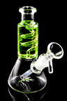 5" Mini Glass on Glass Fluid Filled Coil Beaker Water Pipe - WP2762